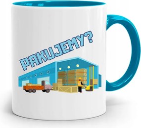 Kék Bögre Raktárosnak Ajándékot Csomagolunk fényképes nyomtatással