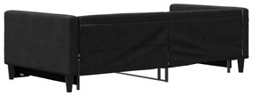 fekete kihúzható szövet heverő 100 x 200 cm