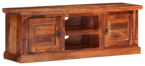 tömör akácfa TV-szekrény ajtóval 112 x 30 x 40 cm