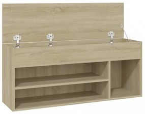 sonoma tölgy színű szerelt fa cipőtároló pad 105 x 30 x 45 cm