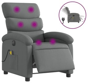 sötétszürke szövet dönthető elektromos masszázsfotel