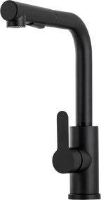 Gamma Side2 Mosogató Csaptelep - Kihúzható zuhanyfej, Matt Fekete