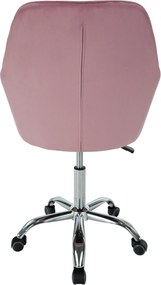 Irodai szék, rózsaszín Velvet szövet/króm, KLIAN