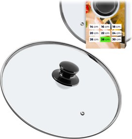 Üveg Fedő 28cm Serpenyő Fedő Edény