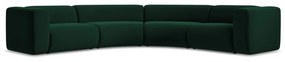 Sötétzöld bársony sarokkanapé Ekahi – Makamii