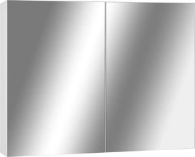 vidaXL fehér MDF tükrös fürdőszobaszekrény 80 x 15 x 60 cm