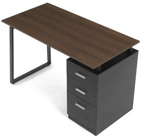 Irodai asztal 3218 OAK, fekete és tölgy