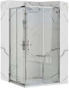 Rea Punto zuhanykabin 100x80 cm négyszögletes króm fényes/átlátszó üveg REA-K1889