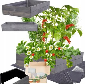Magasított ágyás zöldséges láda virágtartó impregnáló 18x90x90
