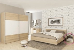 Éjjeliszekrény, 2 db, tölgy sonoma/fehér, GABRIELA