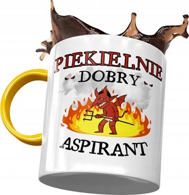 Sárga Bögre Aspiránsnak Pokolian Jó Nyomtatott Fotóval