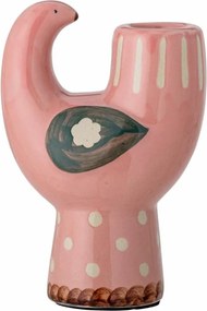 Bloomingville Trudy Gyertyatartó Kerámia Madárka Rózsaszín