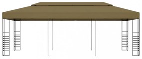 tópszínű kerti pavilon 6 x 3 x 2,7 m 180 g/m²