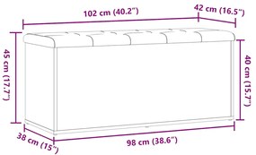 kézműves tölgy szerelt fa tárolópad 102x42x45 cm