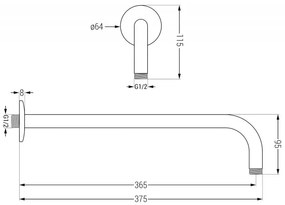 Mexen Kai DR70 rejtett kád-zuhany szett esőzuhannyal 30 cm, arany, 77602DR70301-50