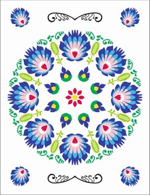 Népi pamut konyhai törlőkendő 01