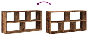 antik fa színű szerelt fa fali polc 100 x 25 x 50 cm