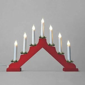 Adventi gyertyatartó húzott izzóval LED Filament, piros