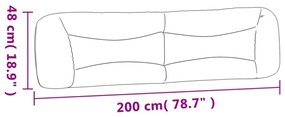 sötétbarna szövet fejtámla párna 200 cm