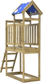 vidaXL Játék Torny Barna 52,5 x 110,5 x 215 cm Szilárd Impregnált Fa