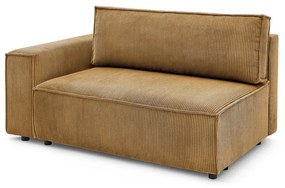 Mustársárga kordbársony kanapé modul (bal oldali) Nihad modular – Bobochic Paris
