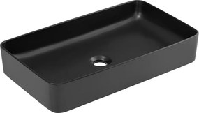 Eros SLIM 2 - PULTRA ültethető - Top Counter - porcelán mosdó - MATT FEKETE - 61 x 35 x 11 cm