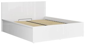 Franciaágy 160 cm Tetrix 11 (fényes fehér) (ágyráccsal) (tárolóhellyel). Akció -35%. 1098491