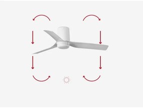 FARO 33832 - Mennyezeti ventilátor MINI PUNT TUB S fehér átm. 90 cm + távirányító