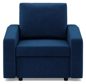 Zeus fotel, döntött kartámasz, bársony, bonell töltet, kék