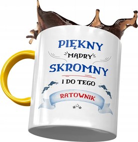 Sárga Bögre Mentőnek Gyönyörű Okos Szerény Nyomtatott Fotóval