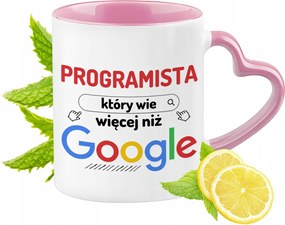Programozó Bögre Rózsaszín Szív Alakú Füllel Kávé Ajándék