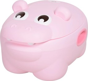 HOMCOM Hippó alakú 2 az 1-ben Baba WC, levehető vödörrel, Tanuláshoz szükséges WC kefe, Max. teherbírás: 25 kg, 40x30x23 cm, Rózsaszín | Aosom