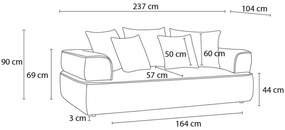 Sötétkék zsenília kanapé 237 cm Whesley – Bobochic Paris