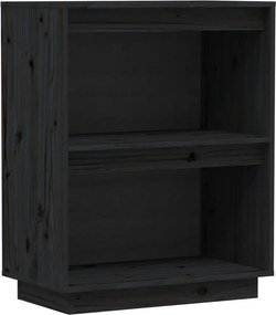 vidaXL fekete tömör fenyőfa tálalószekrény 60 x 34 x 75 cm