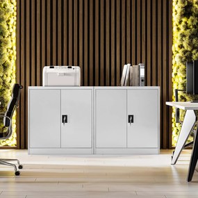 Alacsony fém irattartó szekrény BEATA, 900 x 930 x 400 mm, szürke