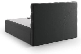Antracitszürke boxspring ágy tárolóhellyel 160x200 cm Bali – Cosmopolitan Design