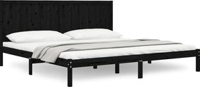 vidaXL fekete tömör fenyőfa ágykeret 200 x 200 cm