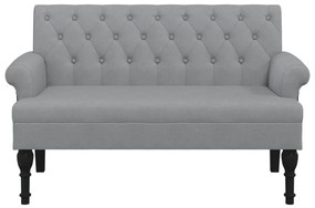 világosszürke szövet pad háttámlával 120 x 62 x 75,5 cm