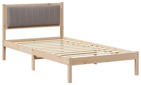 Ágykeret Kárpitozott Fejtámlával Tópszínű 100 x 200 cm