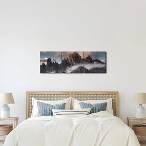 Kép - A ködben rejtett olasz dolomitok (órával) (90x30 cm)
