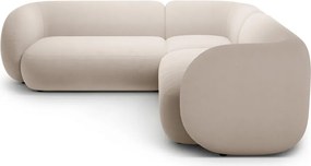 Bézs bársony sarokkanapé Kate – Micadoni