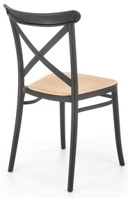 Nikola étkezőszék, rattan / fekete