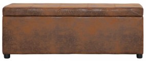 barna művelúr pad tárolórekesszel 116 cm