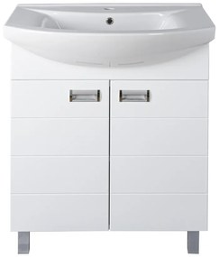 Viva SZQUARE 75 lábon álló fürdőszobabútor Sanovit ZENON 6075 porcelán mosdóval 75 x 49,8 cm