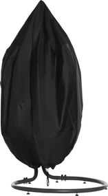Outsunny Védőfedelet Függő Székhez Vízálló Szélálló Zippzáros 210D Oxford Anyagból Függő Kosár Lengőszékhez Hintaágyhoz Ø115 x 190H cm Fekete | Aosom