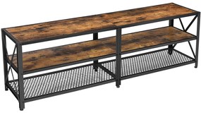 Tv állvány, tv szekrény polcokkal 140 x 39 x 52 cm rusztikus barna