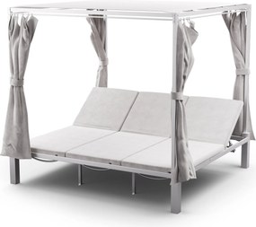 Blumfeldt Eremitage Triple hármas napozóágy, napvédelem, akár 3 fő számára, alumínium váz, időjárásálló