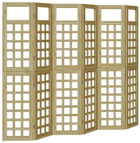 Kültéri Védő Képernyő, 6 Panel, Kezelt Fenyőfa