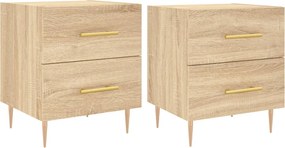 vidaXL 2 db sonoma tölgy színű szerelt fa éjjeliszekrény 40x35x47,5 cm