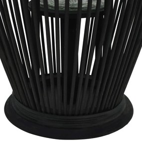 fekete bambusz függő gyertyatartó lámpás, 60 cm